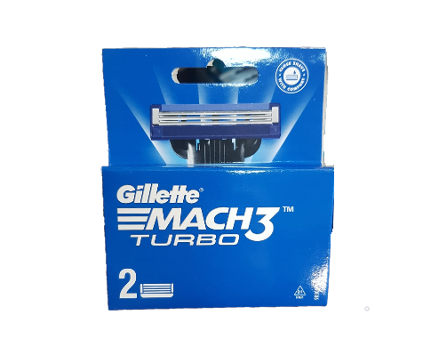 Сменные Кассеты Для Мужской Бритвы Gillette Mach3 Turbo, с 3 лезвиями, прочнее, чем сталь, с улучшенной смазывающей полоской, для точного бритья, 2 шт