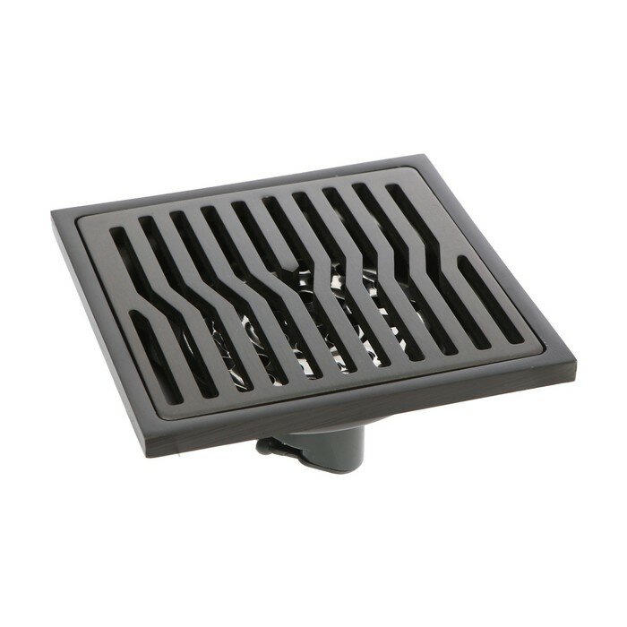 фото Трап ZEIN, 100х100 мм, вертикальный, d=40/50 мм, нержавеющая сталь, серый