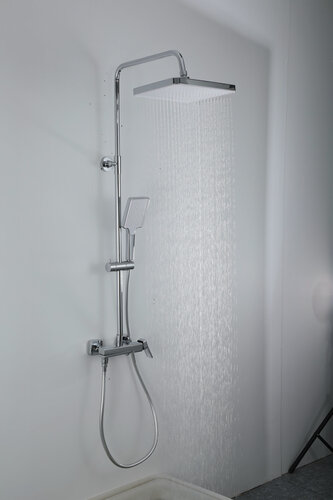 Изображение товара Душевая стойка для душа Frap F2484 хром, латунь, тропический душ, управление рычажное