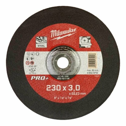 Отрезной диск MILWAUKEE SC 42/230х3 PRO+