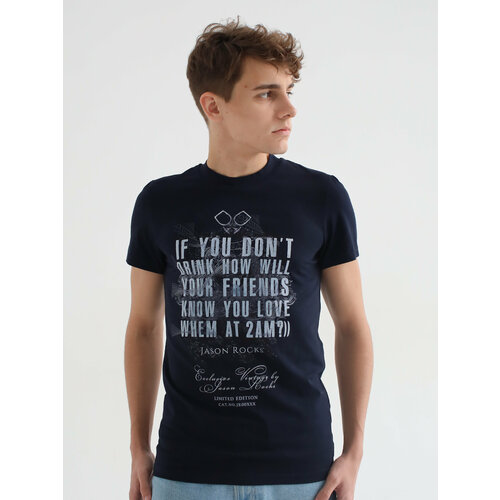 Футболка Jason Rocks drink, размер S, синий