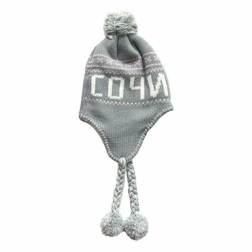 фото Шапка акм, размер универсальный, серый, белый