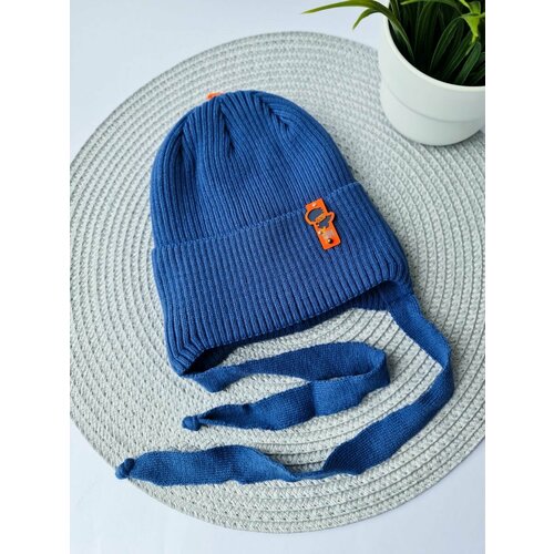 фото Шапка бини , размер 48/50, голубой, синий шапка-сиб