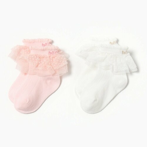 Носки Крошка Я размер 1-2 года, розовый, белый