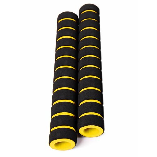 Ручки неопреновые для турника грипсы Estafit, 2 шт, черный/желтый