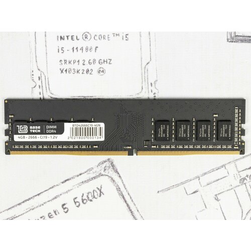 Оперативная память DIMM DDR4 BaseTech 4Gb 2666Mhz 124900₽