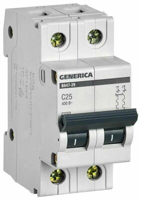 Автоматический выключатель Generica ВА 47-29 (C) 4,5kA 25 А