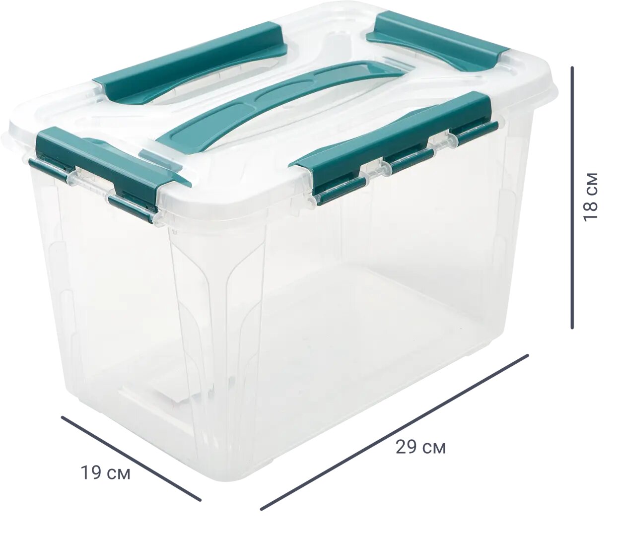 Ящик для хранения Grand Box 29x19x18 см 6.65 л пластик с крышкой цвет прозрачный