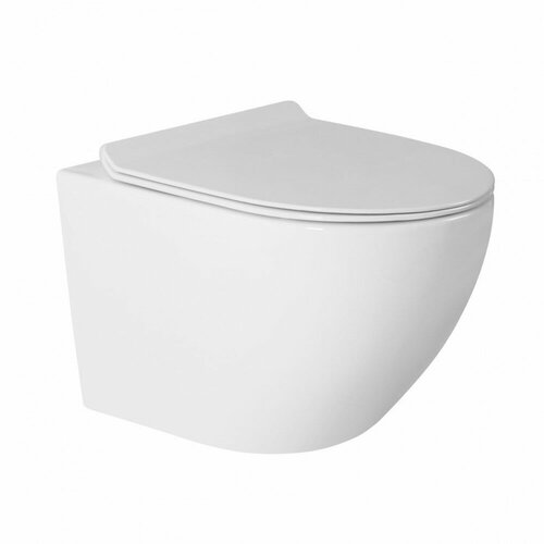 Унитаз подвесной Glossy Point Rimless 480*365*380mm, сиденье дюропласт-микролифт, GL-001