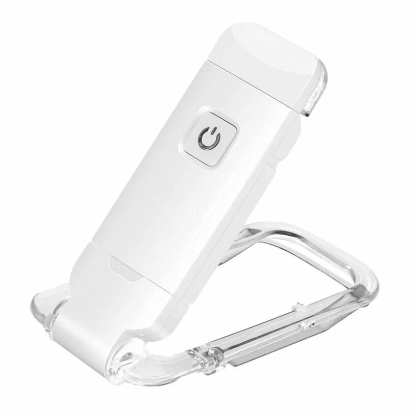 USB перезаряжаемый книжный светильник для чтения / Портативный светодиодный фонарик с зажимом с регулируемой яркостью белый