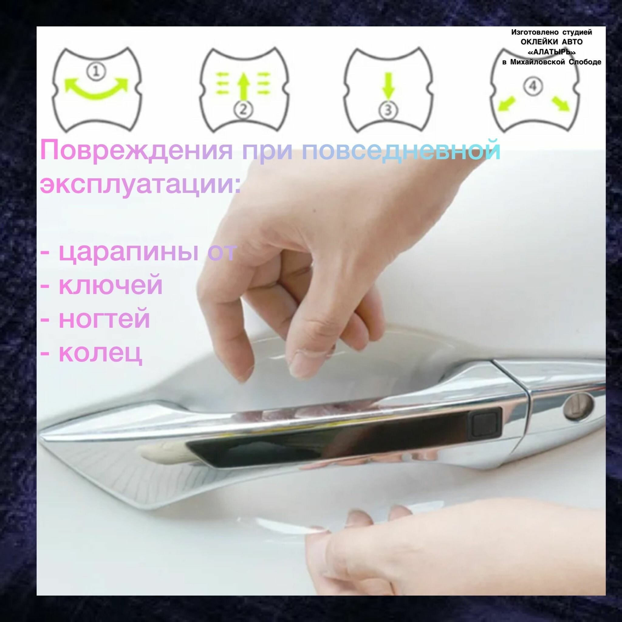 Защитная пленка под ручки авто — фото 1