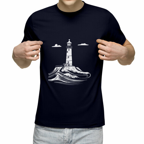 Футболка Us Basic, размер XL, синий мужская футболка маяк в море s красный