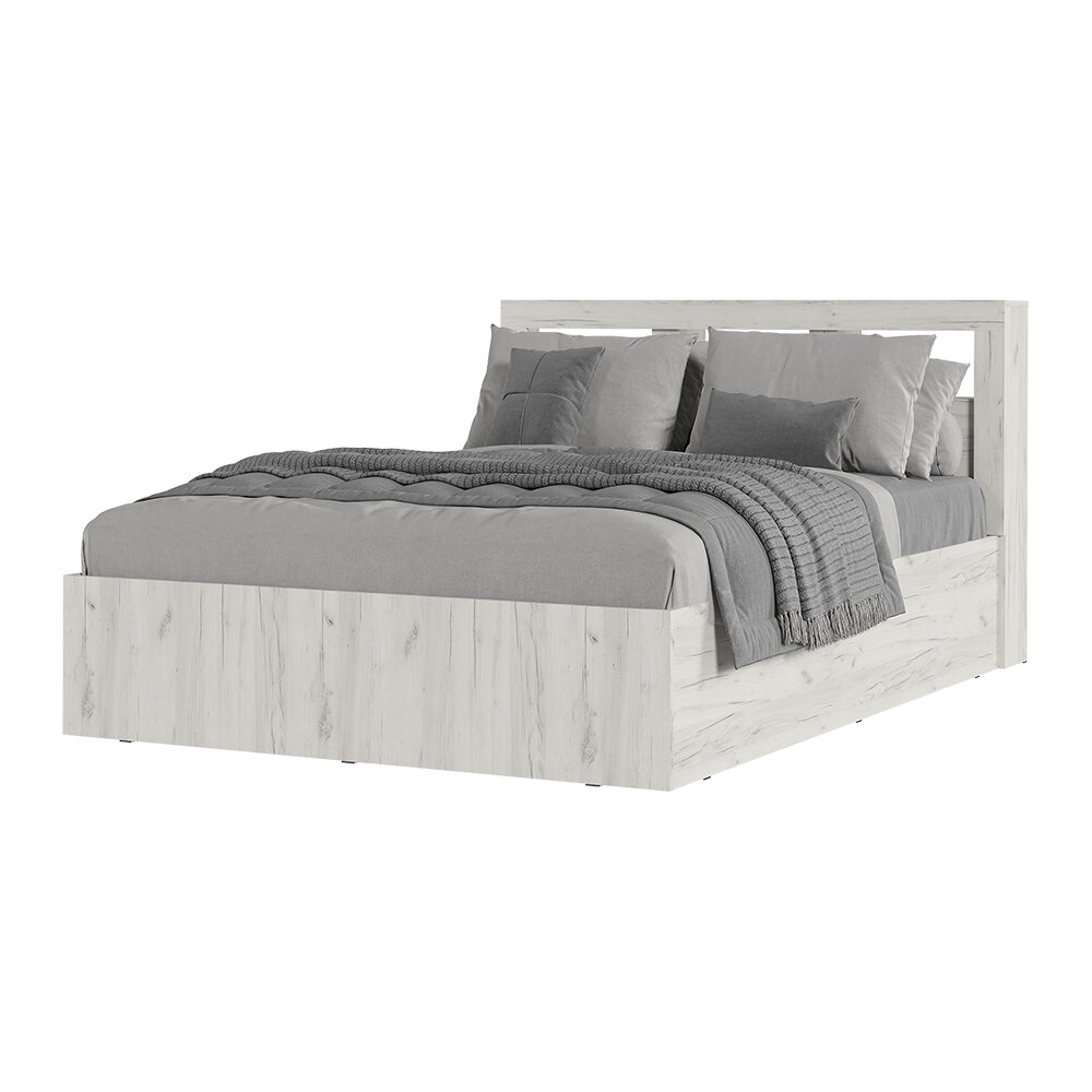 фото Кровать двуспальная "Гранд" 1.4 (147.2х95х221) Дуб крафт белый Стендмебель