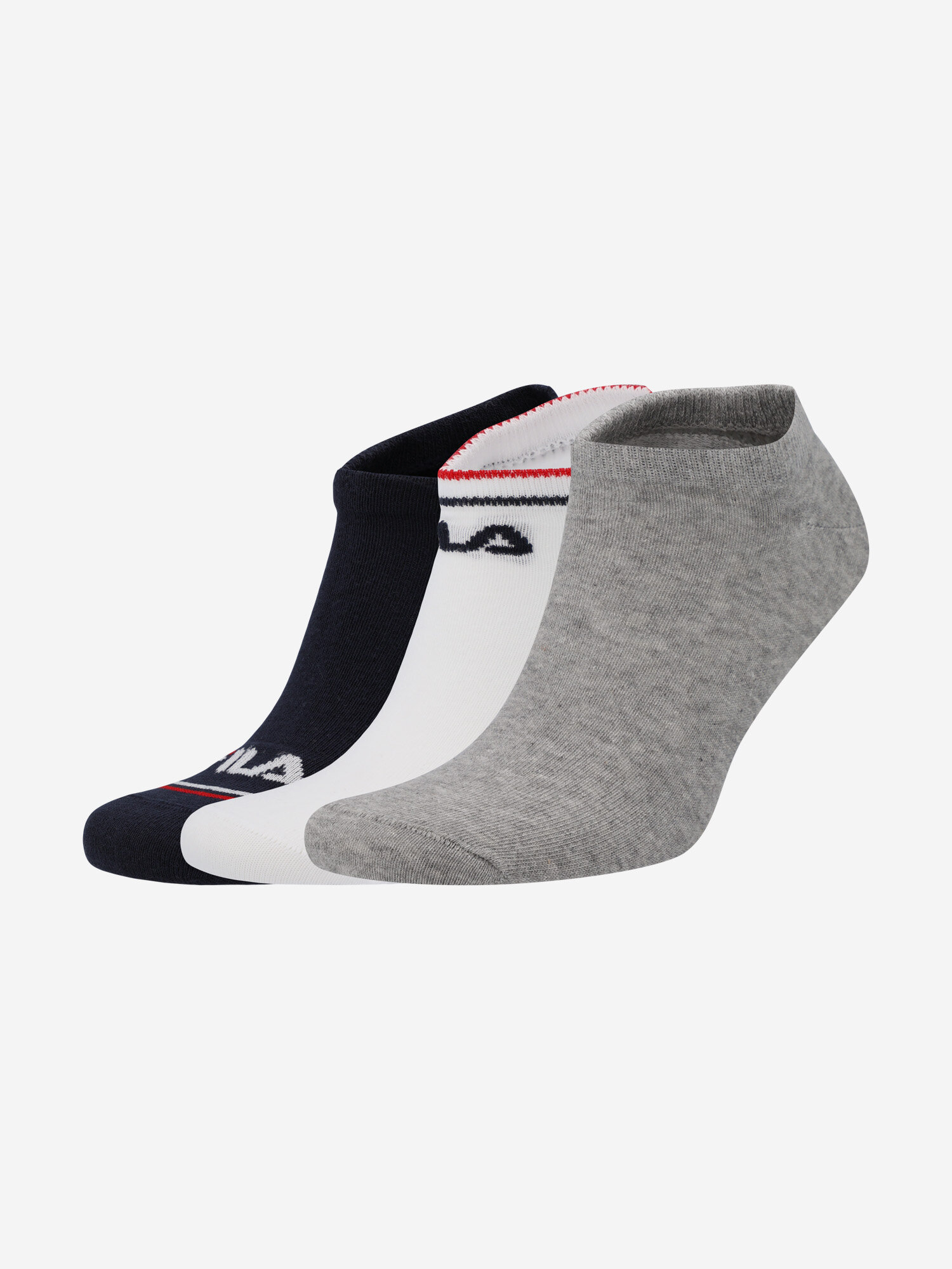 Носки спортивные Fila Unisex Sneaker Socks 3p, комплект, 3 пары, размер 39/42, белый/синий
