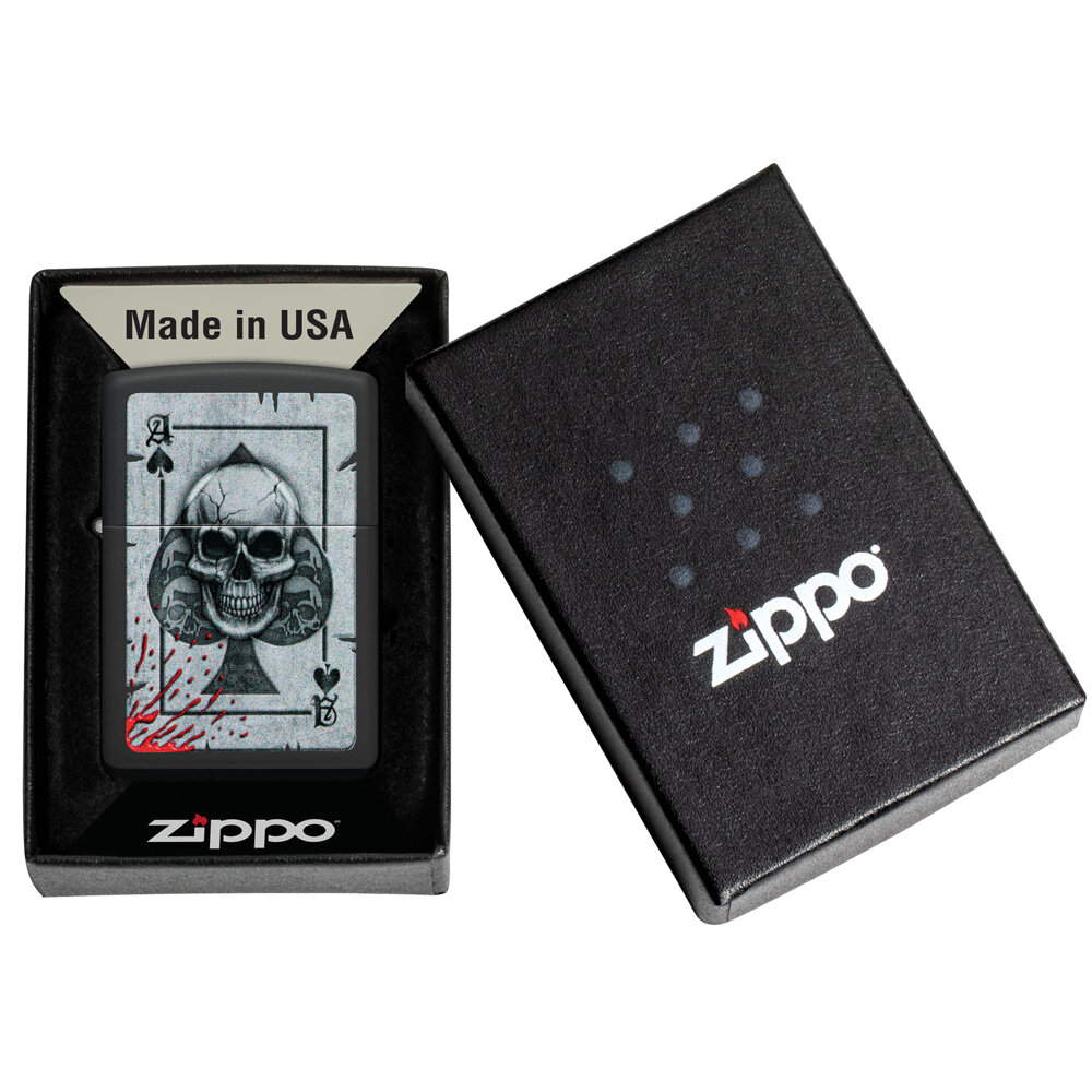 Зажигалка кремниевая с покрытием Black Matte, черная, Zippo, 48794 - фотография № 6