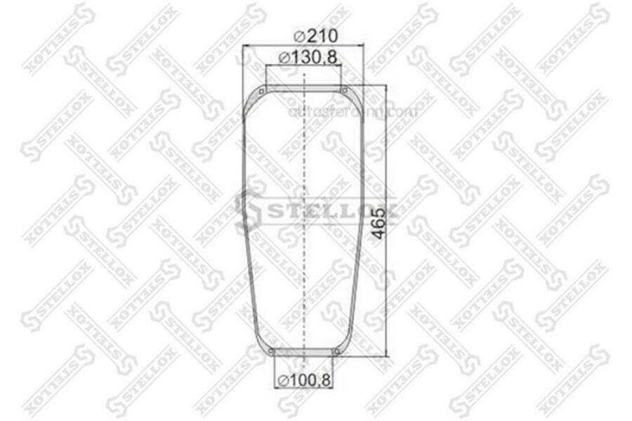 STELLOX 9008820SX пневмоподушка ! кон 465-210-130.8/100.8 \MAN/MB 1838 LS