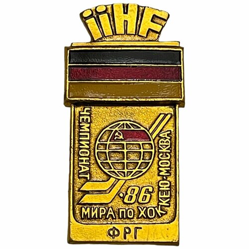 Знак Чемпионат мира по хоккею 86. ФРГ СССР 1986 г. клуб нумизмат монета 500 форинтов венгрии 1986 года серебро чемпионат мира по футболу 1986 г