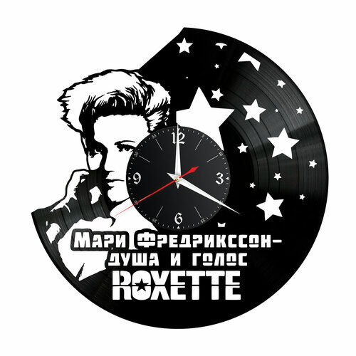 Часы настенные "Мари Фредрикссон (Roxette)" из винила, №1 черный
