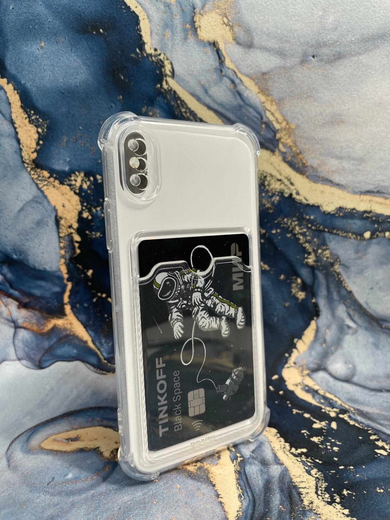 Чехол силиконовый для Apple iPhone XS с карманом для карт / с визитницей для Эпл Айфон Икс Эс
