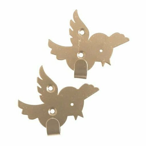 Набор крючков (2шт) Птицы, золотой, металл