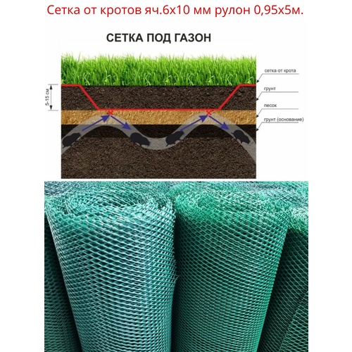 Сетка от кротов Г-8/1/5 ячейка 6х10мм рулон 0,95х5м Хаки сетка от кротов г8 ячейка 8 12 мм рулон 1х10 метров облегченная