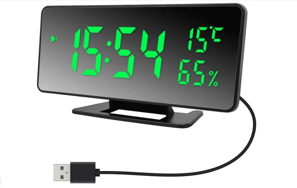 фото Часы настольные VST 888Y черный/зеленый