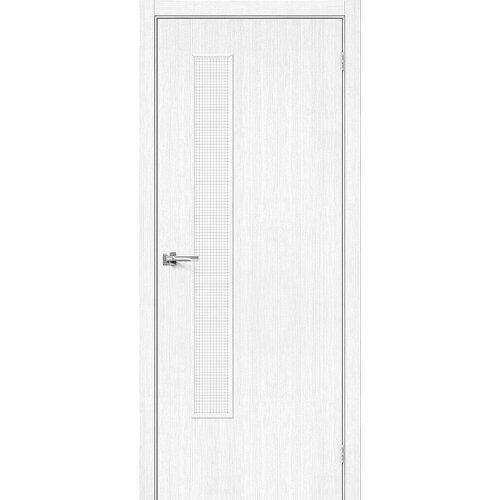 Дверь Браво-9 / Цвет Snow Melinga / Стекло Wired Glass 12,5 / Двери Браво