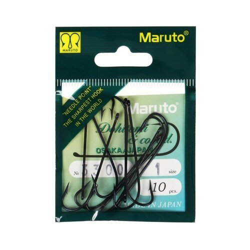 фото Рыболовные крючки maruto универсальные, 3300, blue, № 1, 10 шт