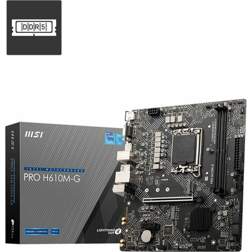 Материнская плата MSI PRO H610M-G Soc-1700 Intel H610 2xDDR5 mATX AC97 8ch71 GbLANVGAHDMIDP 1139600₽