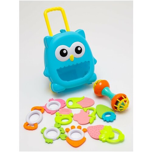 Погремушки для новорожденных, погремушки в наборе Бим-Бом, 11 предметов, в чемодане 