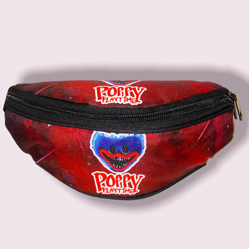 фото Сумка поясная poppy, черный, бордовый
