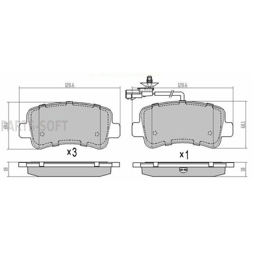 BARNETT RN101 Комплект задних тормозных колодок, дисковый тормоз