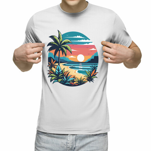 Футболка Us Basic, размер 2XL, белый мужская футболка море и солнце s зеленый