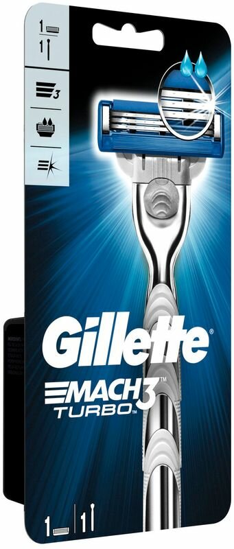 Бритвенный станок Gillette Mach 3 Turbo c 1 сменным картриджем - фото №11