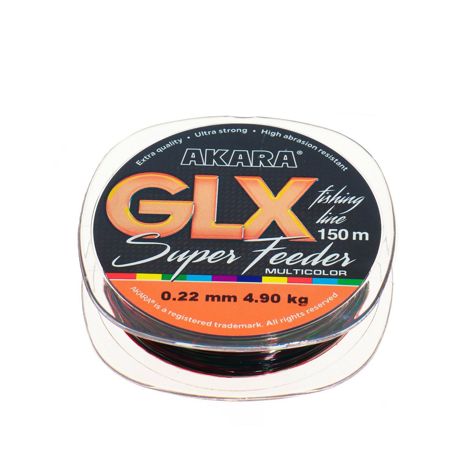 Леска Akara GLX Super Feeder, диаметр 0.22 мм, тест 4.9 кг, 150 м, цвет мультиколор 9681023