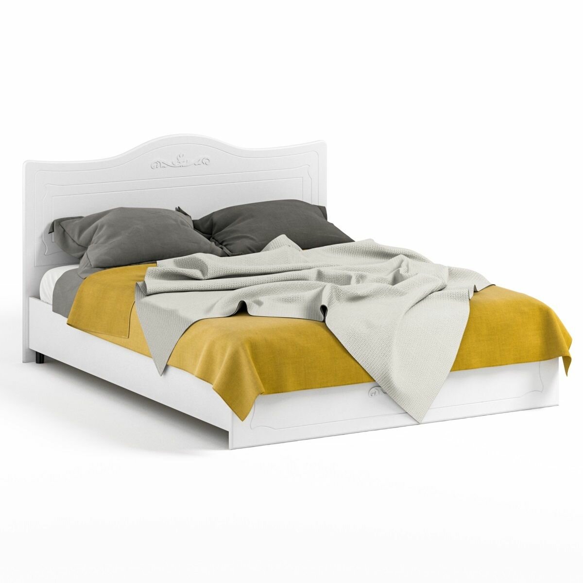 фото Кровать 1600 с ортопедом Катрин-К ИТ-9 Италия Белое дерево