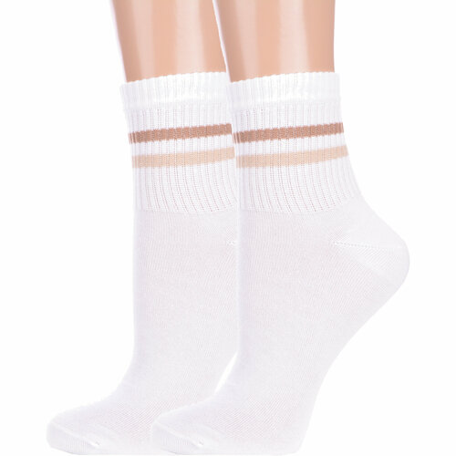 фото Носки lorenzline 2 пары, размер 22-24, белый