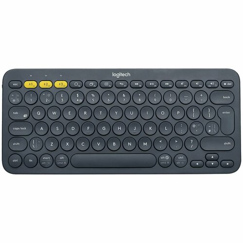 комплект клавиатура мышь rapoo 9800m dark grey серый серый 14523 Клавиатура Logitech Keyboard K380 Dark Grey Wireless Bluetooth RTL, темно-серый