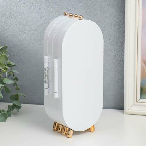 SUI Шкатулка-кейс для украшений пластик Овал белый 235х65х115 см 1402₽