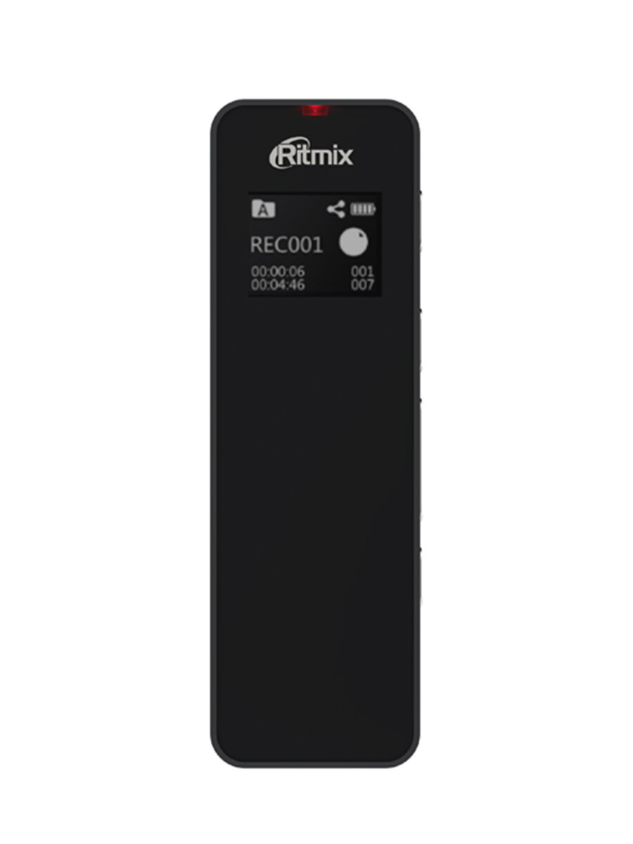 Диктофон RITMIX RR-880 16Gb Black 16Гб с дисплеем WAV стереозапись Type-C черный