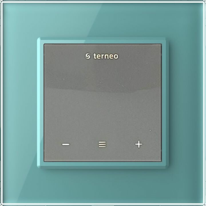 Терморегулятор/термостат Terneo S серый с зелёной рамкой