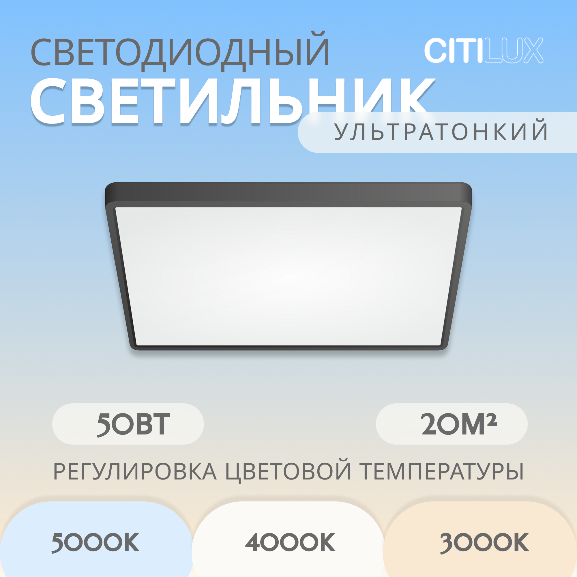 Citilux Бейсик CL738K501V Светильник накладной Чёрный