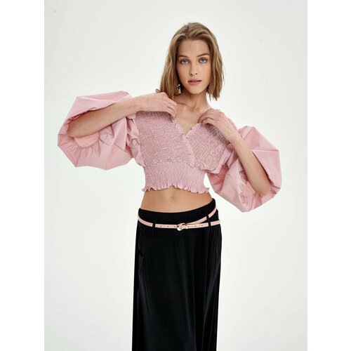 Топ MaDii Топ с рукавами фонариками, размер M, розовый