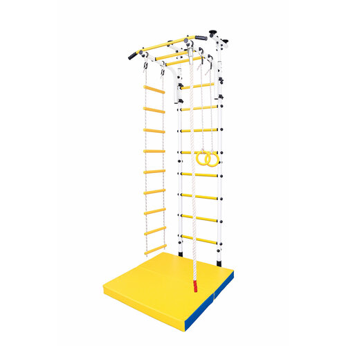 Детская шведская стенка крепление в распор (потолок пол) с турником Бел