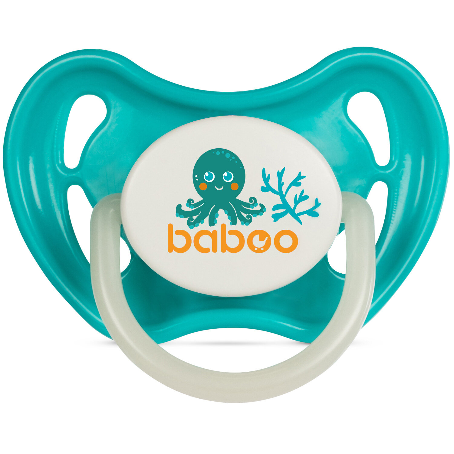 Пустышка латексная анатомическая круглая Baboo Sealife, 0+, зелeный