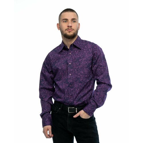 Рубашка Maestro, размер 48/M/170-176/41 ворот, фиолетовый