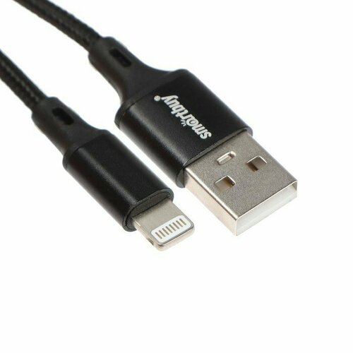 Кабель Smartbuy S14, Lightning - USB, 3 А, 2 м, быстрая зарядка+передача данных, черный (комплект из 5 шт)