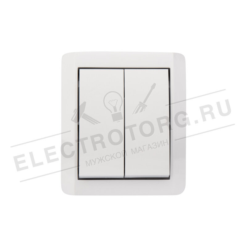 KR-78-0832 KRANZ Выключатель двухклавишный INDUSTRIAL IP54, о/у, белый - фото №11
