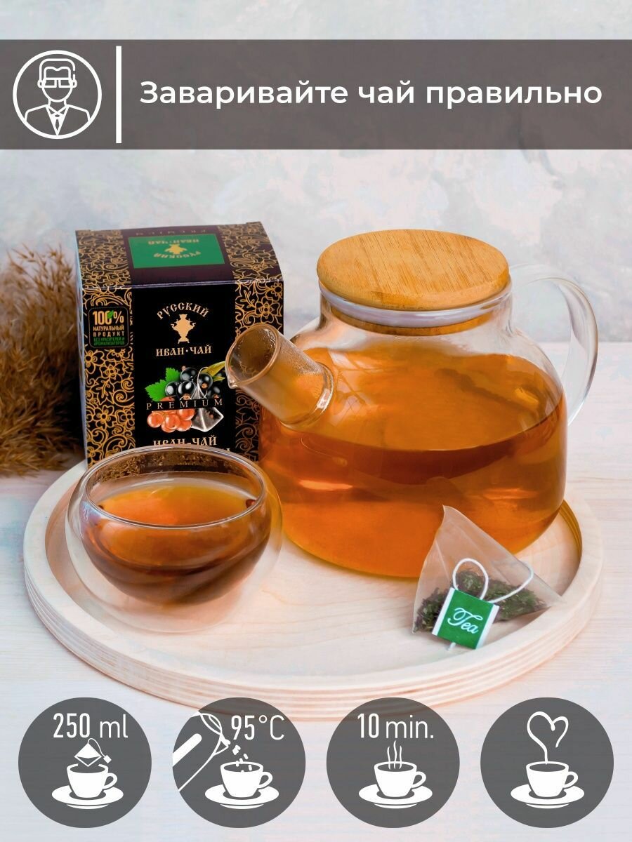 Напиток чайный Русский Иван-чай Premium да смородина с травами 12 пак - фото №7