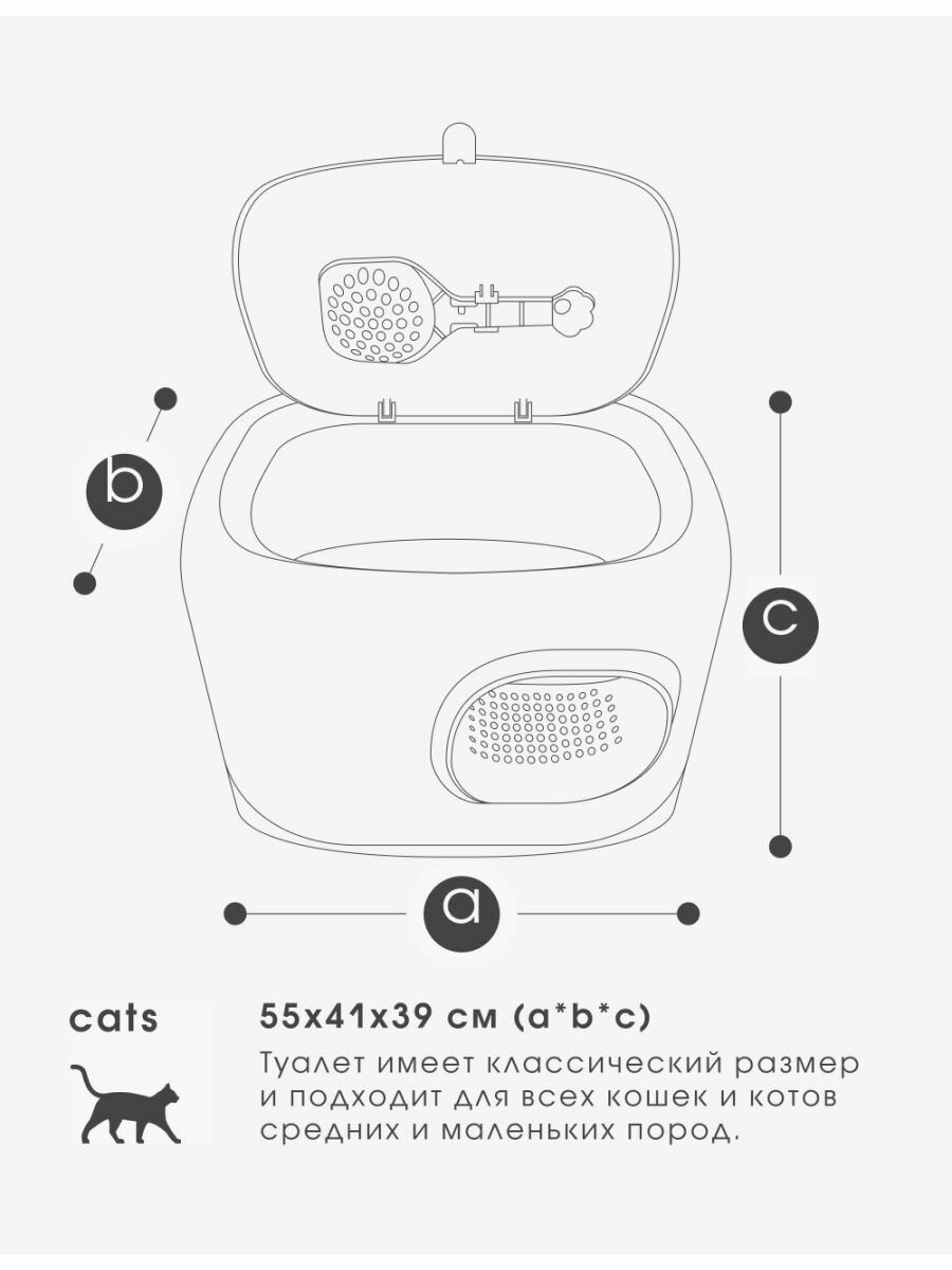 Лоток для кошек с бортом и совком кошачий туалет - фотография № 10